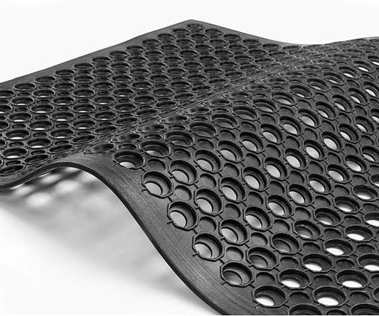 Commercial Rubber Floor Mat 150 x 90 cm, Heavy Duty Anti-Slip Outdoor Entrance Mat, Black